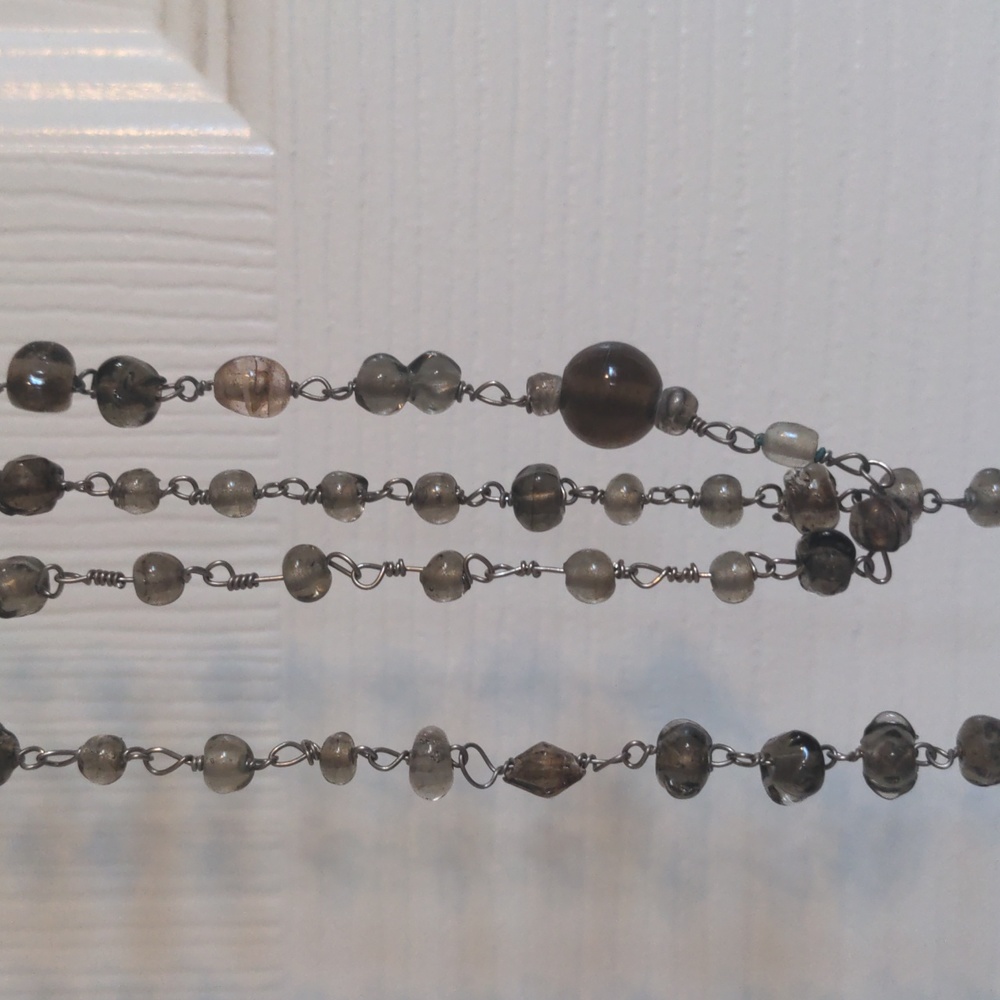 Grey glass beaded necklace